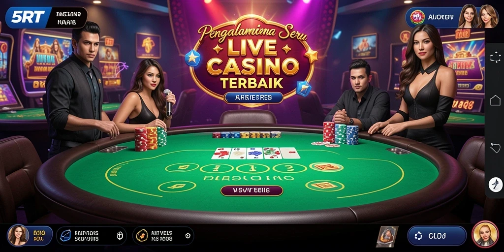 Tampilan Screenshot 5RT dengan gameplay Live Casino yang mengasyikkan.