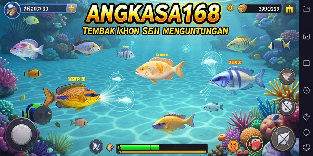 Tampilan gameplay seru di ANGKASA168 dengan aksi menembak ikan.