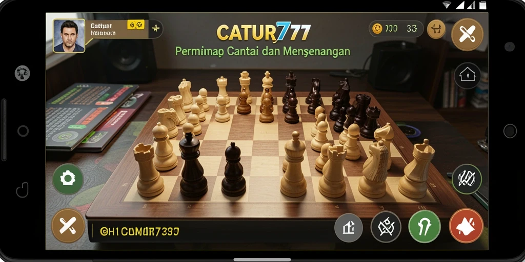 Screenshot gameplay CATUR777 menunjukkan serunya permainan catur santai.