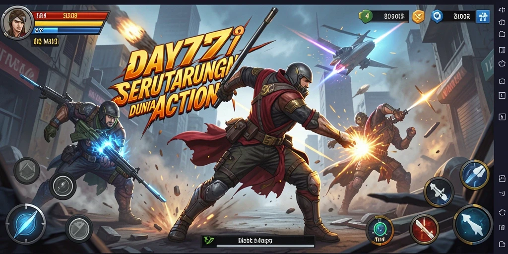 Screenshot menunjukkan aksi mendebarkan dalam game DAY777 dengan pertarungan intens.