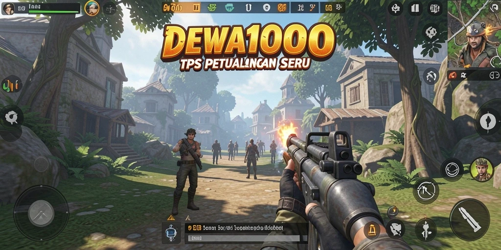Tampilan seru dari gameplay DEWA1000 dalam mode TPS.