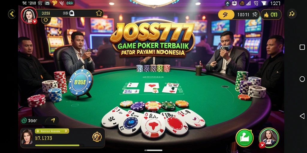 Tampilan gameplay seru poker di JOSS777, penuh aksi dan tantangan.