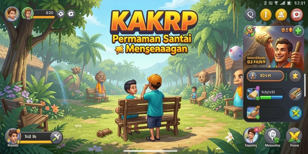 Screenshot gameplay KAKRP yang penuh warna dan menyenangkan.