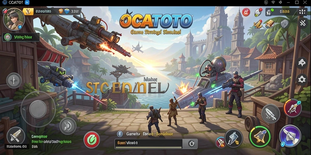 Tampilan gameplay OCATOTO yang menampilkan pembangunan kota dan strategi.