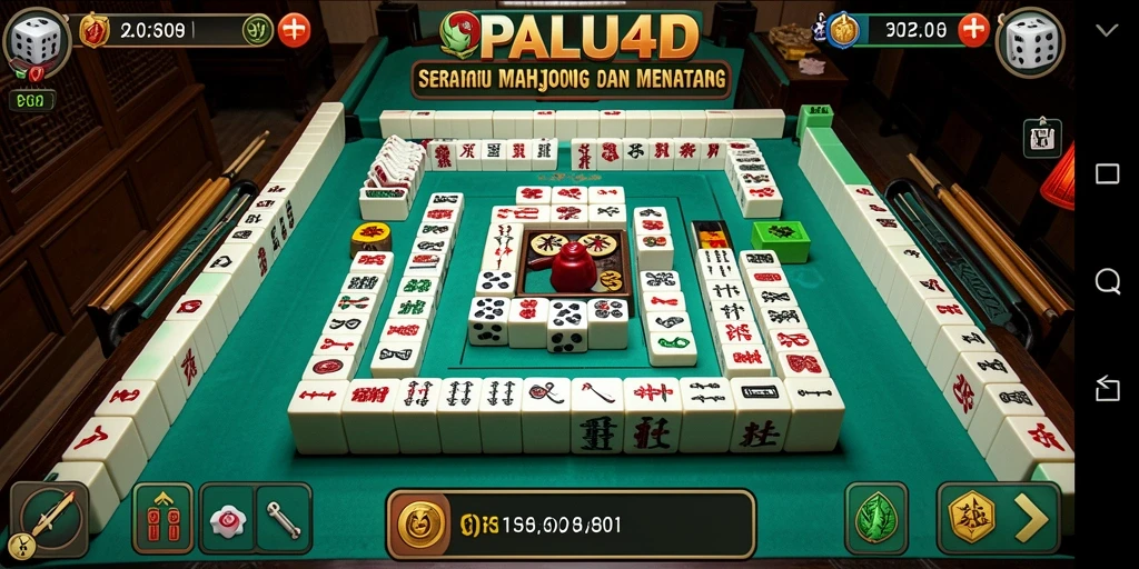 Tampilan gameplay PALU4D yang dinamis dan menarik, sempurna untuk penggemar Mahjong.