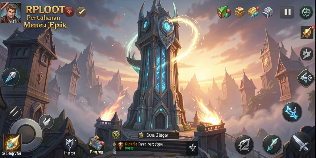 Tangkapan layar dari gameplay menara yang mendebarkan di RPLOOT.