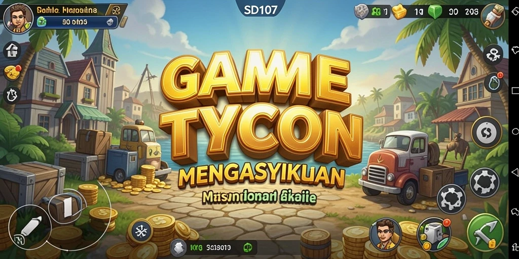 Tampilan gameplay <strong>SD107</strong> yang seru dan menantang dalam dunia bisnis Tycoon.