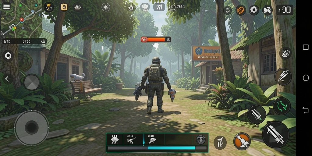 Screenshot utama ST789 menunjukkan karakter dalam aksi simulasi kehidupan.
