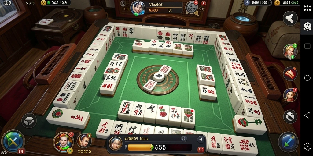 Tampilan gameplay menarik dari VIP805 dengan desain Mahjong yang memukau.